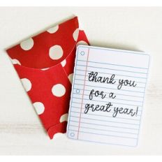 thank you for a great year teacher card and envelope