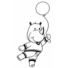 Cute Rhino with Party Balloon