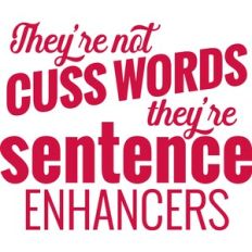 they're not cuss words they're sentence enhancers