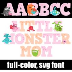 Little Monster Mom Color Font
