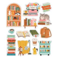 Book and Coffee Stickers