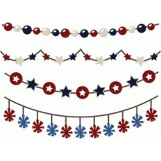 4th of july banners/borders set of 4