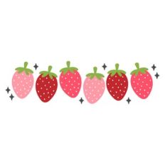 Retro Strawberries Border