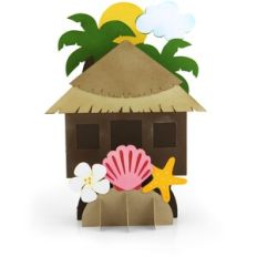 Grid Box Card Summer Island Hut