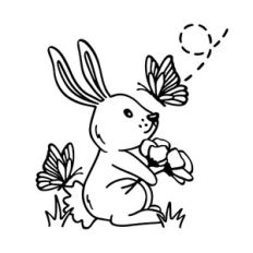 Bunny with butterflies