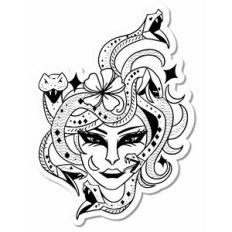 Medusan with Snakes Print and Cut Design