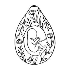 Avocado baby with flowers