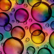 Dark Rainbow Bubbles Background Pattern