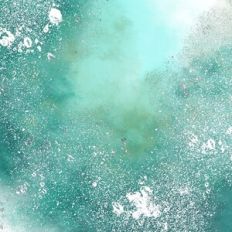 Green Watercolour Background With Silver Molten Glitter Effect