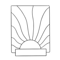 Retro frame with sun