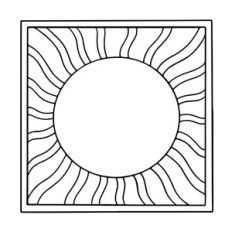 Retro frame with round sun