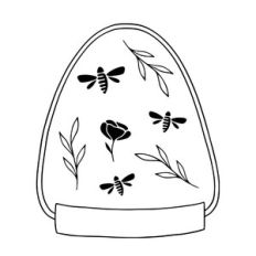 Retro frame with bees
