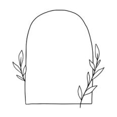 Window frame with leaves