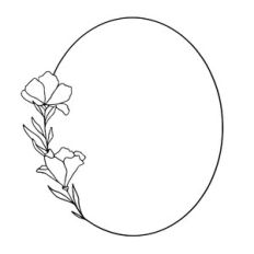 Oval frame with flowers