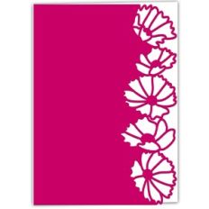 Cosmos Flower Lace Edged Card