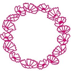 Cosmos Flower Wreath Garland Border Frame