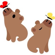 capybara and butterfly