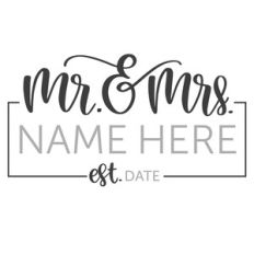 Mr and Mrs Est Split Name Frame with Date