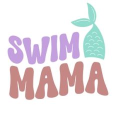 Retro Swim Mama with Mermaid Tail