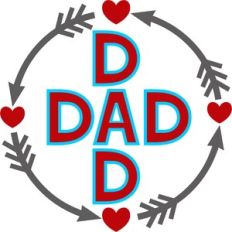 dad and arrows hearts circle