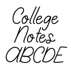 BFC College Notes Casual Notebook Handwriting Font