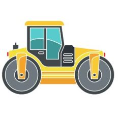 Construction Roller, road working