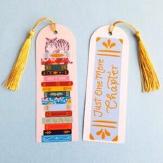 Cat on Stack of Books Bookmarks