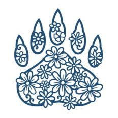 Floral bear paw print
