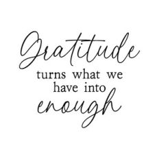 gratitude turns what we have into enough