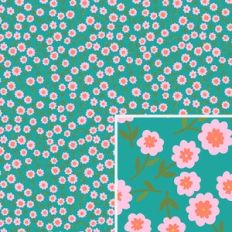 Pink and Green Floral Pattern