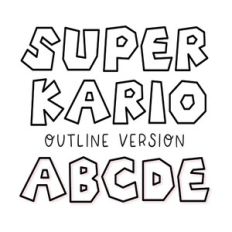 BFC Super Kario Video Game Outline Kids Font