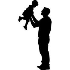 Dad Silhouette with Child