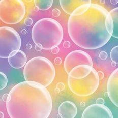 Pastel Rainbow Bubbles Background Pattern