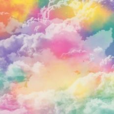 Pastel Rainbow Clouds Background Pattern