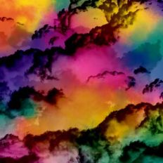 Intense Dark Rainbow Clouds Background Pattern