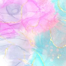 Pastel Rainbow Alcohol Ink and Gold Foil Background Pattern