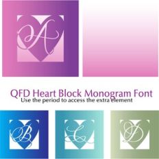 QFD Heart Block Monogram Font