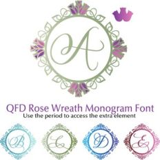 QFD Rose Wreath Monogram Font