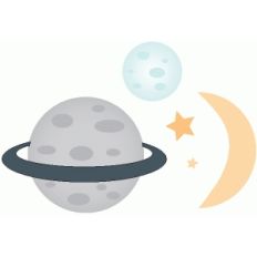 night sky - stars, moon and planets