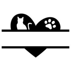 HEART SPLIT FRAME with a cat