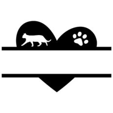 HEART SPLIT FRAME with a walking cat