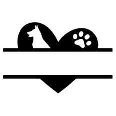 HEART SPLIT FRAME with a dog