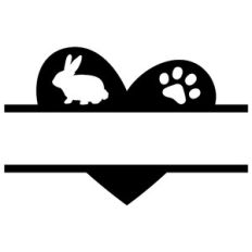 HEART SPLIT FRAME with a bunny