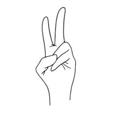 Hand with peace sign