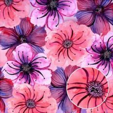 Pink Mauve Magenta Floral Watercolor Background Pattern
