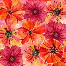 Red Pink Orange Floral Watercolor Background Pattern