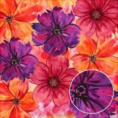 Violet Red Orange Floral Watercolor Background Pattern