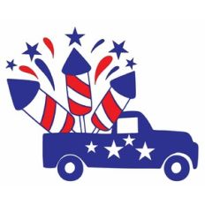 July 4th American Truck with firecrackers and fireworks