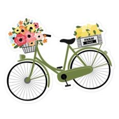 Green Bike With Flowers And Lemons