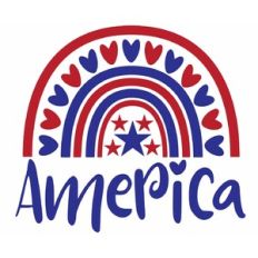 American Rainbow with Hearts and Stars